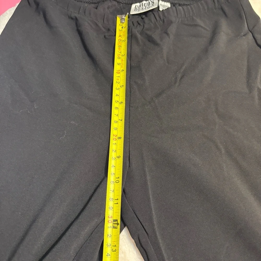 Chico's Ankle Pants Sz 1 (Med) Black Stretchy Elastic Waist Vintage Classic